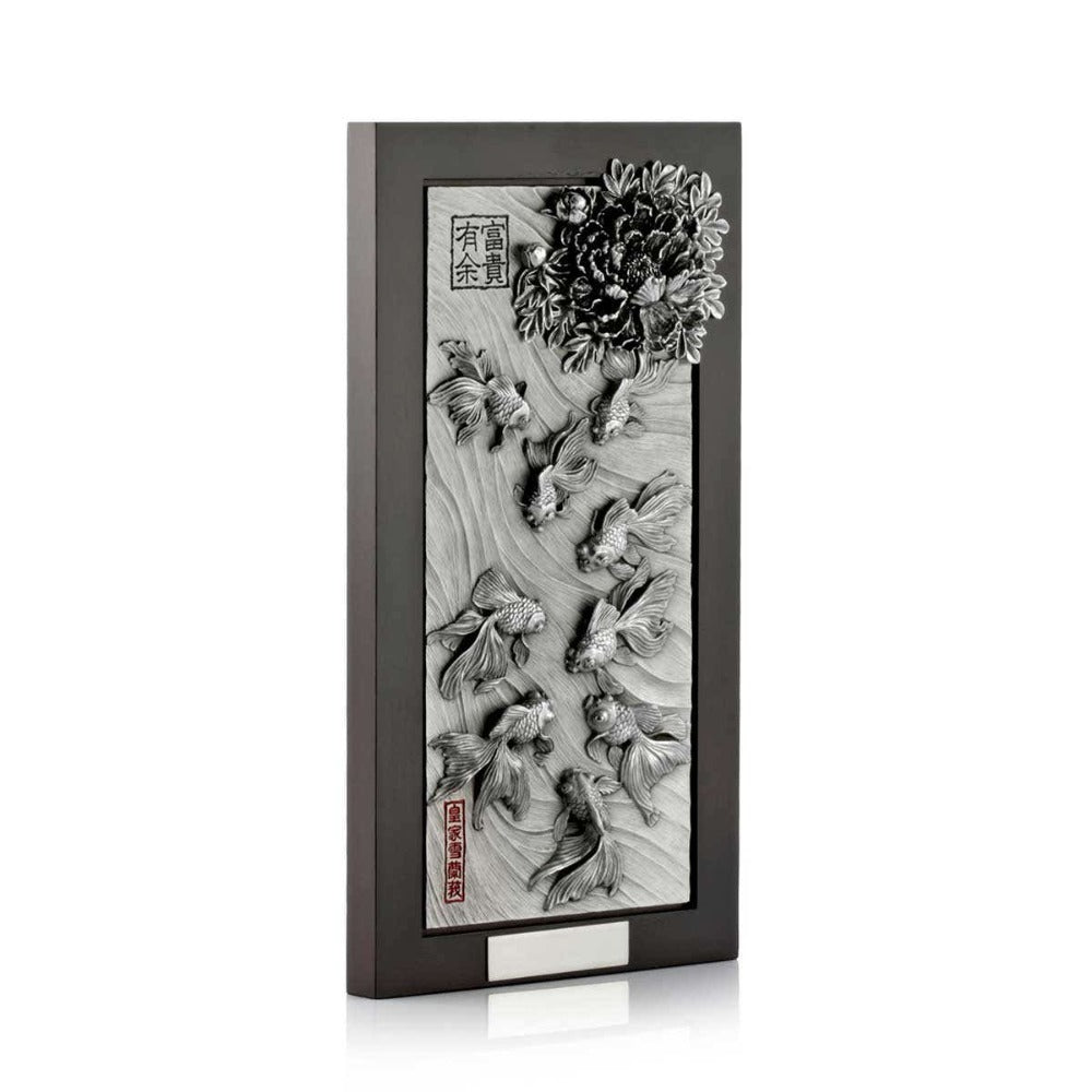 Royal Selangor Goldfish & Peony Pewter Wall Plaque