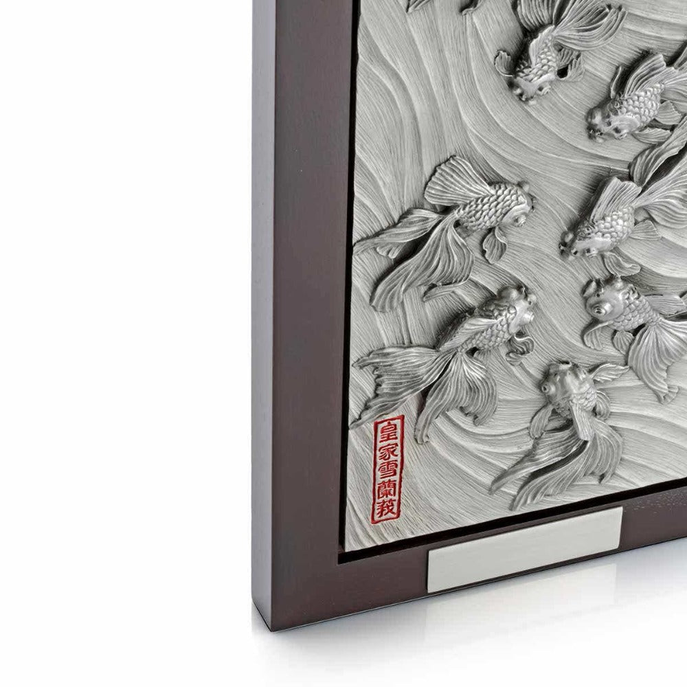 Royal Selangor Goldfish & Peony Pewter Wall Plaque