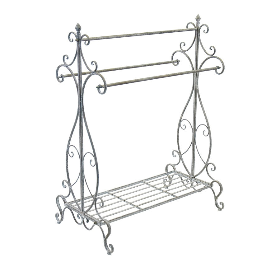 Large Ornate Towel Stand with Base