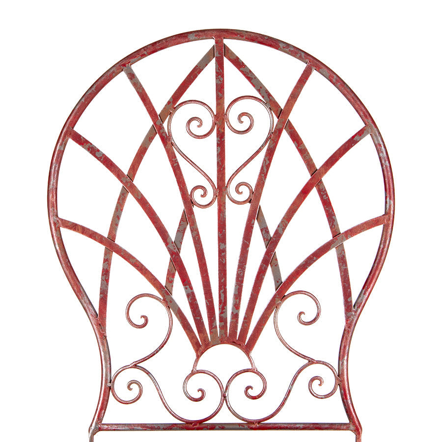 Outdoor Round 1 Table & 2 Chairs Set Antique Red