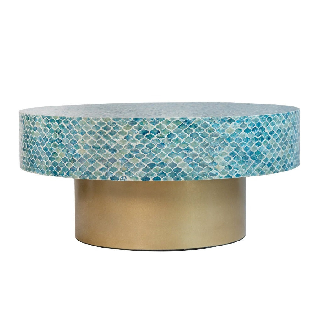 Blue Pearl Shell Coffee Table