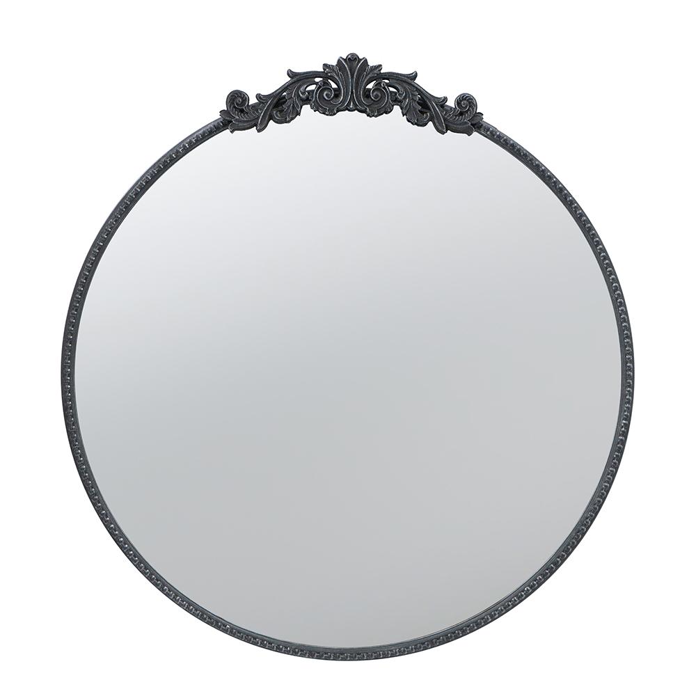 Round Ornate Metallic Wall Mirror 82cms