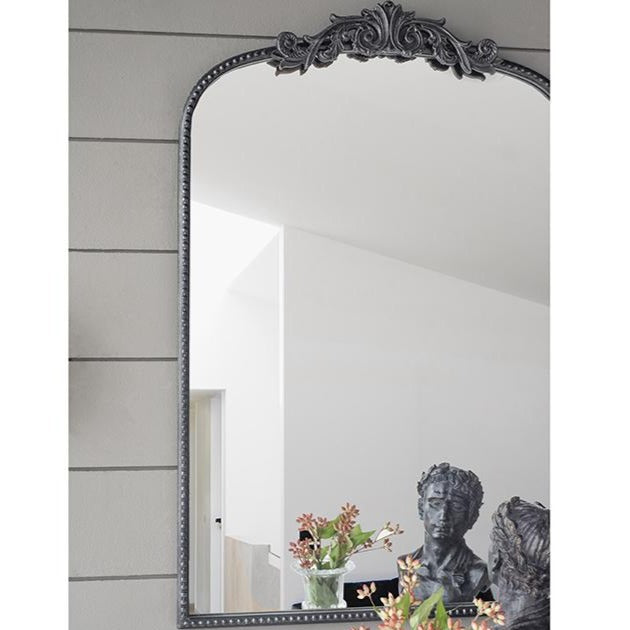 Long Ornate Metallic Wall Mirror 92 x 61cms