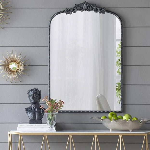 Long Ornate Metallic Wall Mirror 92 x 61cms