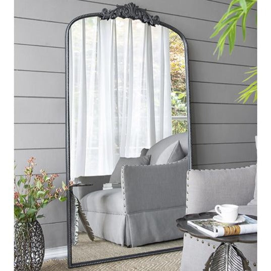 Long Ornate Metallic Floor Mirror 169 x 92cms