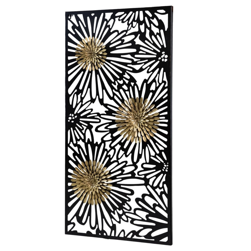 Golden Blooms Metal Wall Decor