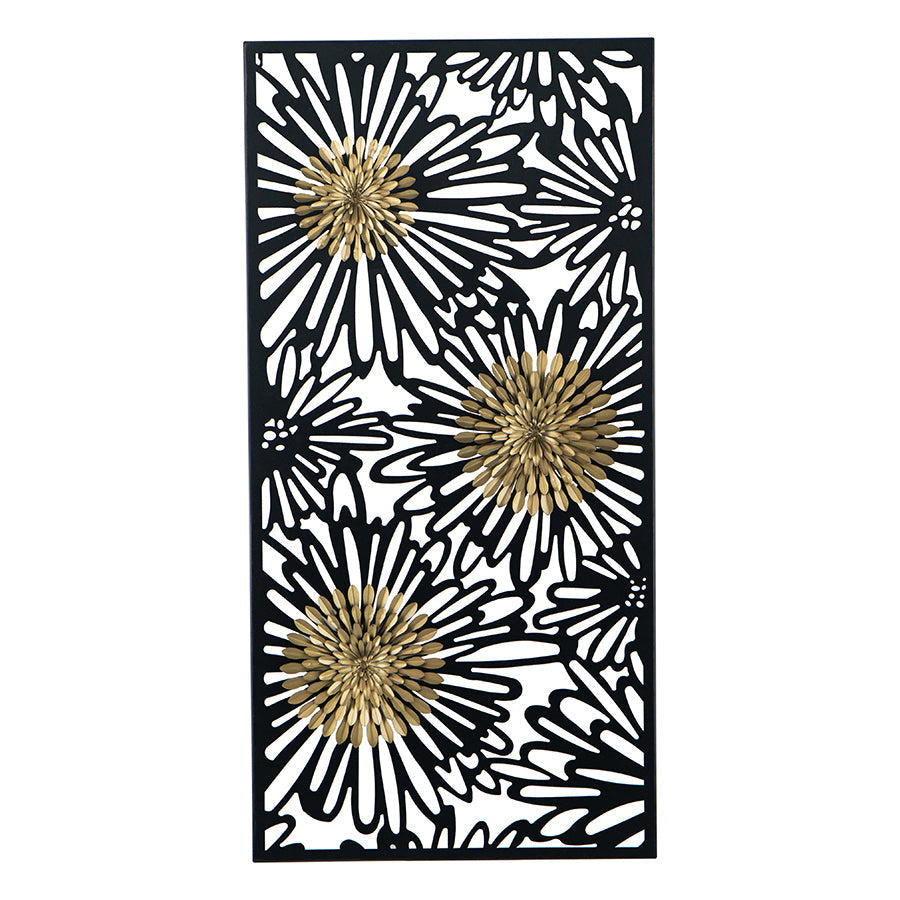 Golden Blooms Metal Wall Decor