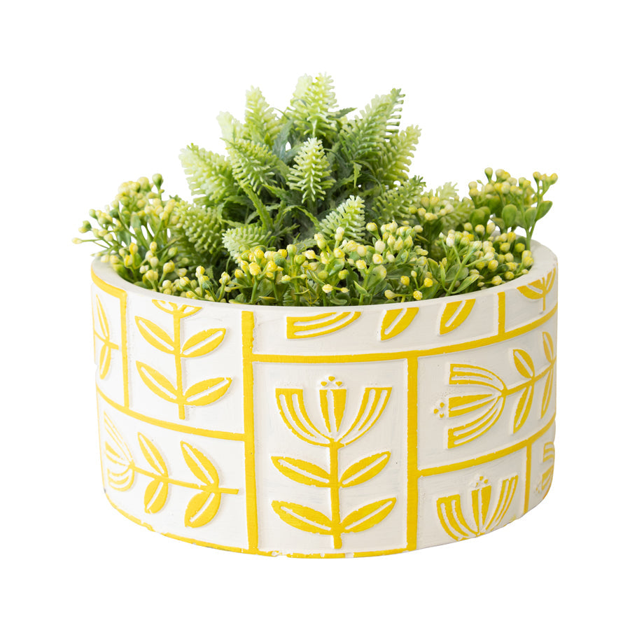 Yellow Flower Art Planter