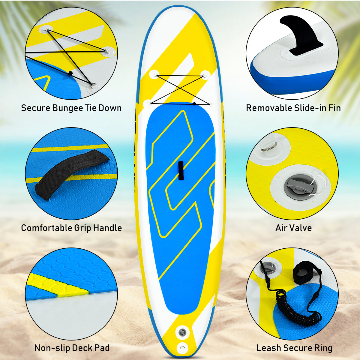 Lightweight 15 cm Thick Stand Up Paddle with Adjustable Paddle for All Skill Levels