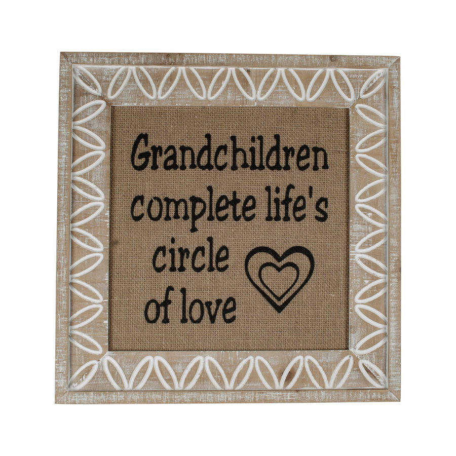 Grandchildren Love With Carved Frame