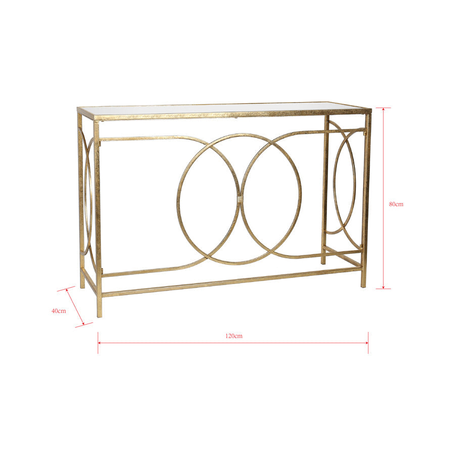 Aura Geometric Mirror-Top Console Table
