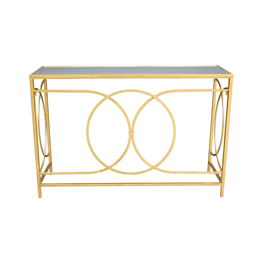 Aura Geometric Mirror-Top Console Table