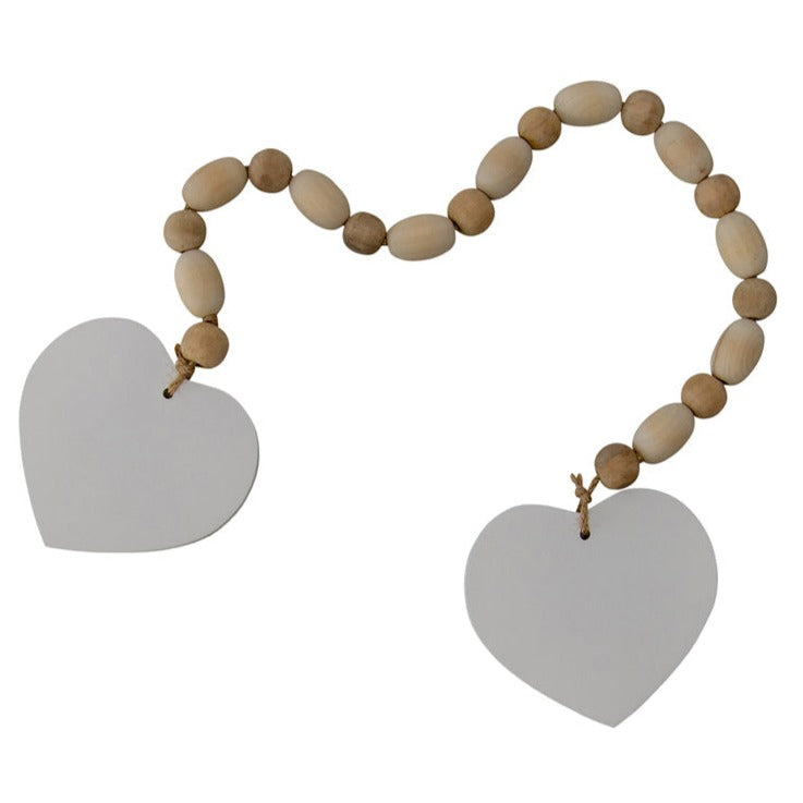 Twin Hearts Beaded Garland