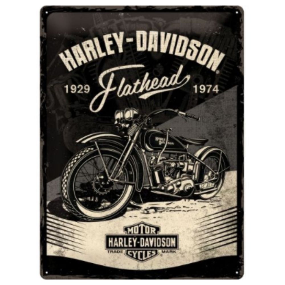 Harley Davidson Flathead 1929 - 1974 Metal Sign