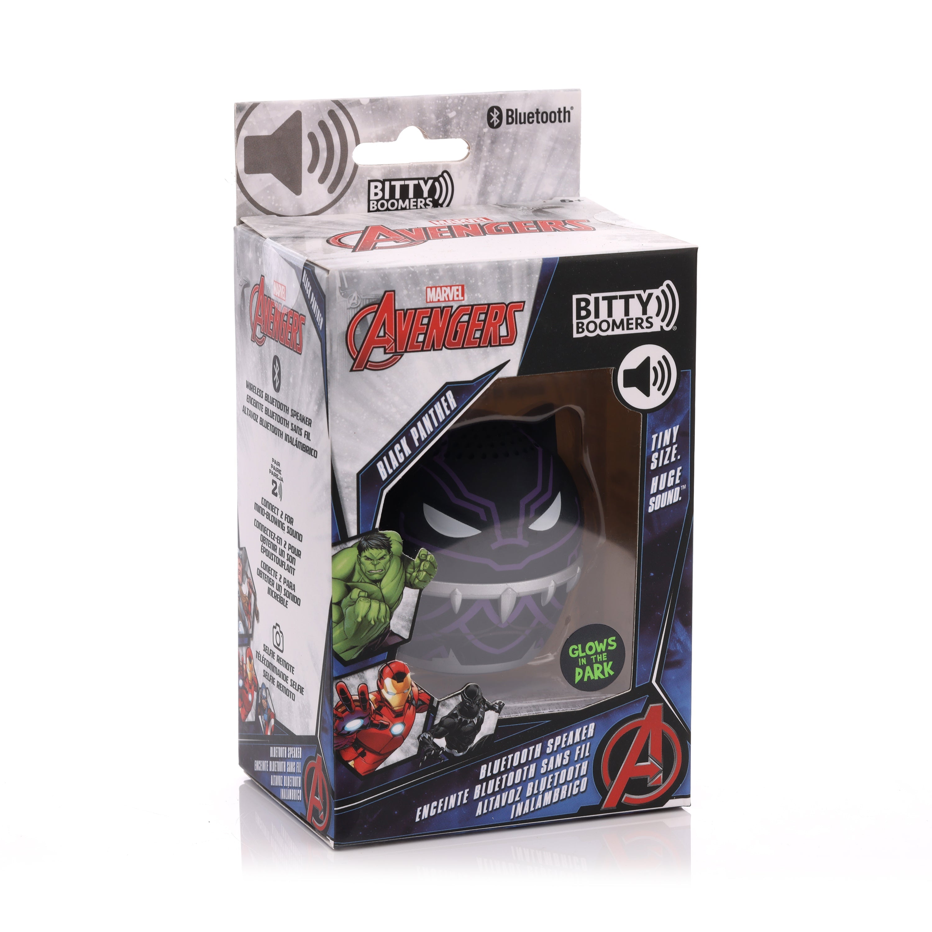 Marvel Bitty Boomers Black Panther Glow In The Dark Ultra-Portable Bluetooth Speaker