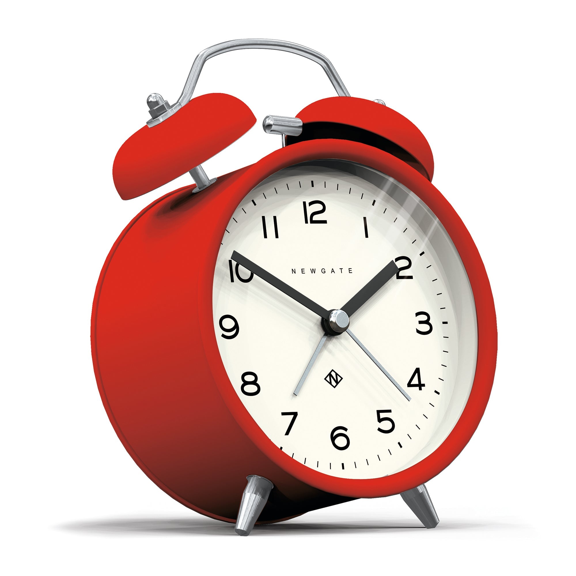 Newgate Charlie Bell Echo Alarm Clock Matte Fire Engine Red
