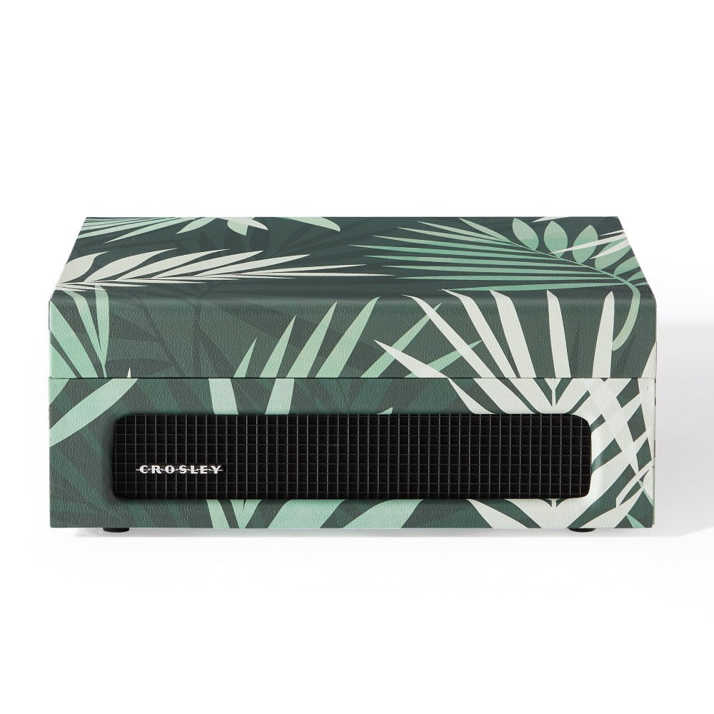 Crosley Voyager Bluetooth Portable Turntable - Botanical + Record Storage Crate BUNDLE
