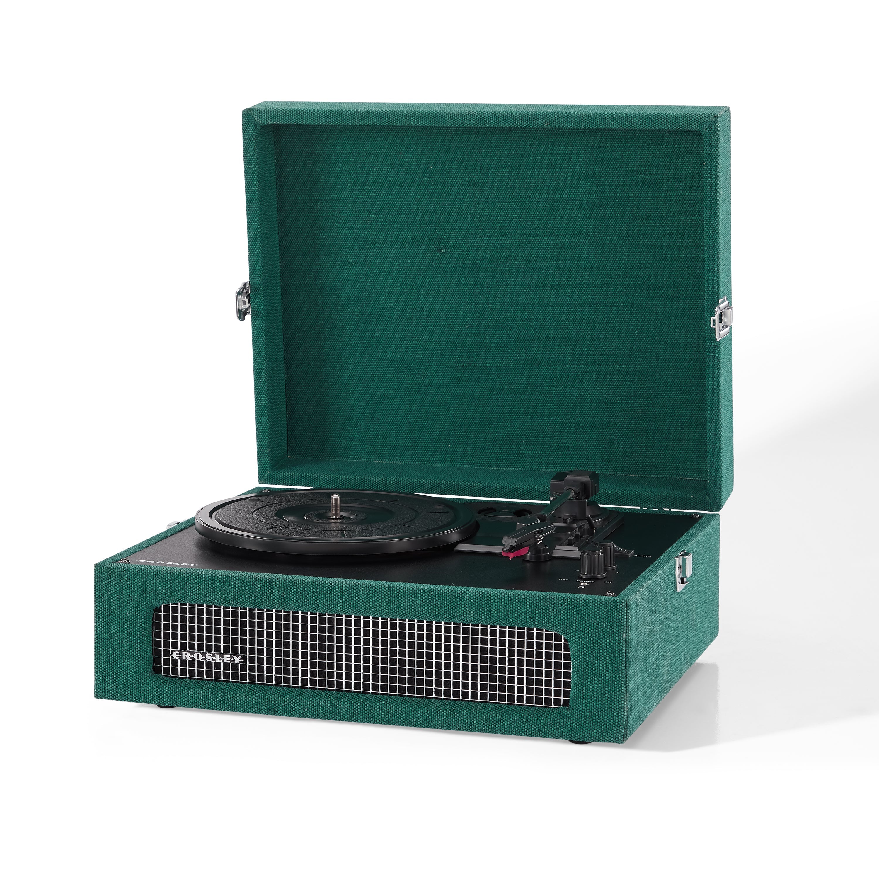 Crosley Voyager Bluetooth Portable Turntable - Dark Aegean + HolySmoke Bluetooth Retro Speaker - Black BUNDLE