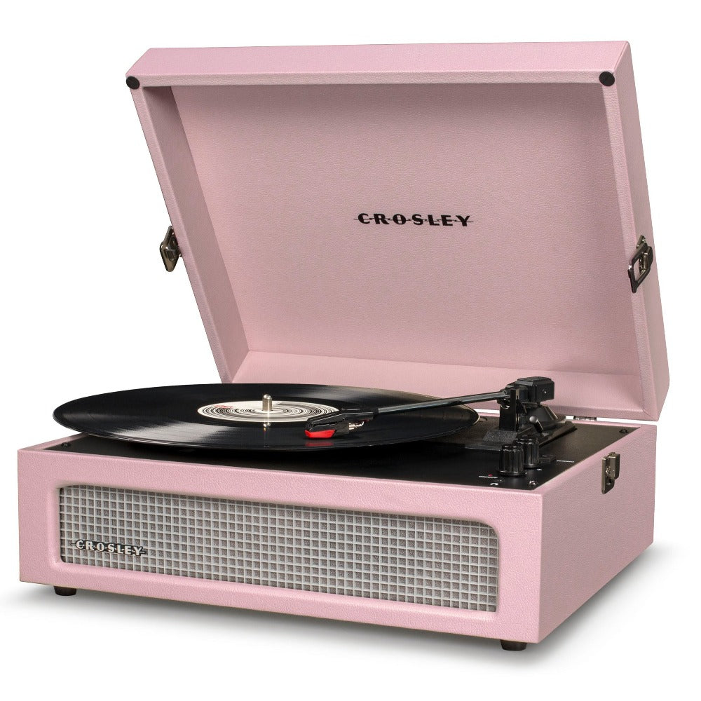 Crosley Voyager Bluetooth Portable Turntable - Amethyst + Record Storage Crate BUNDLE