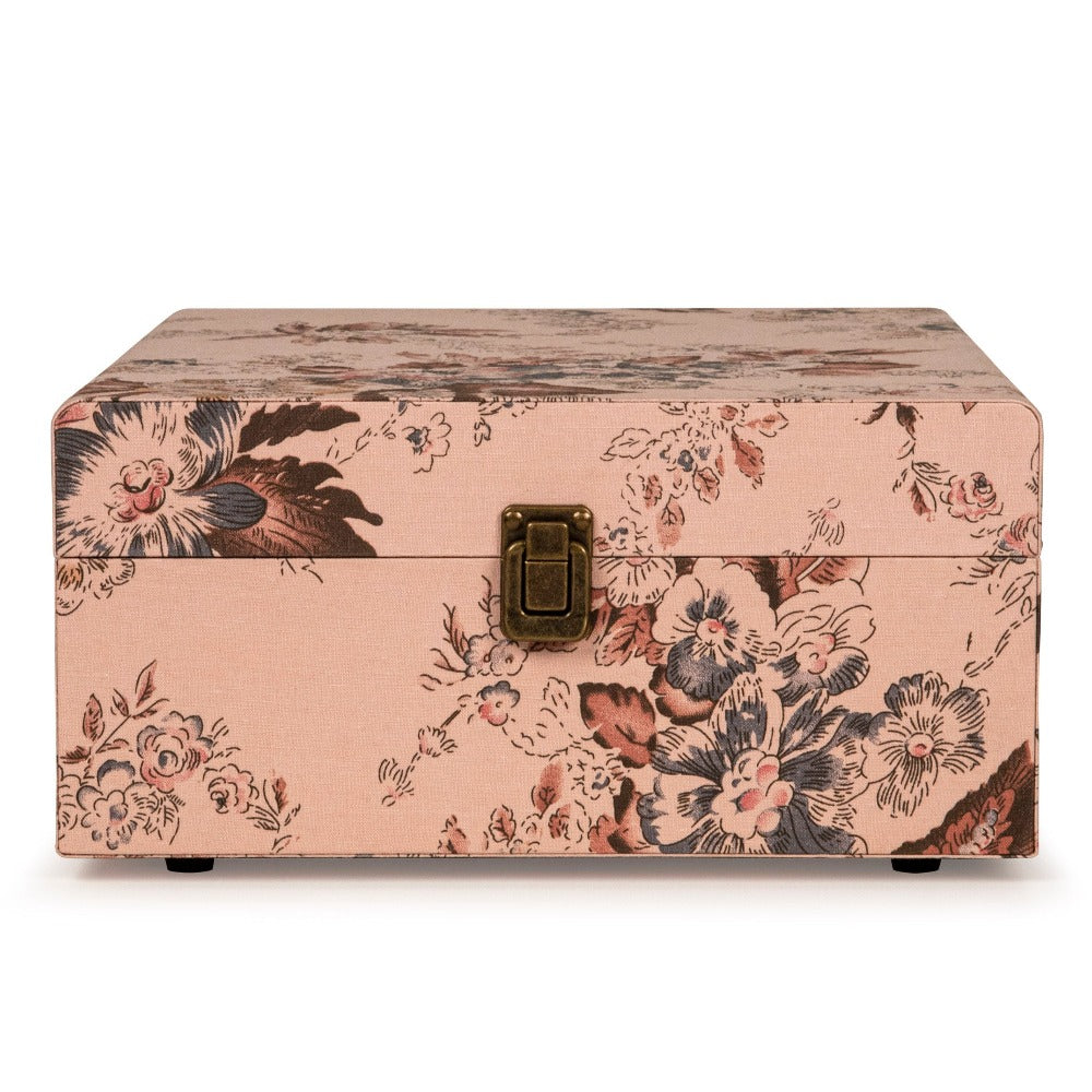 Crosley Voyager Bluetooth Portable Turntable - Floral + Record Storage Crate BUNDLE