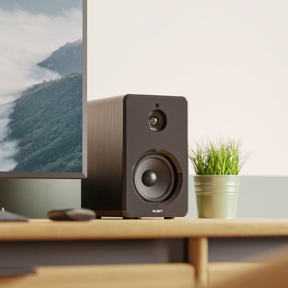 Crosley Mercury Turntable - Green + Majority D40 Bluetooth Speakers - Black - BUNDLE