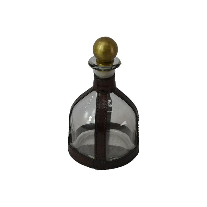 Leather Stripped Glass Decanter - Small (2 Colors to Choose)