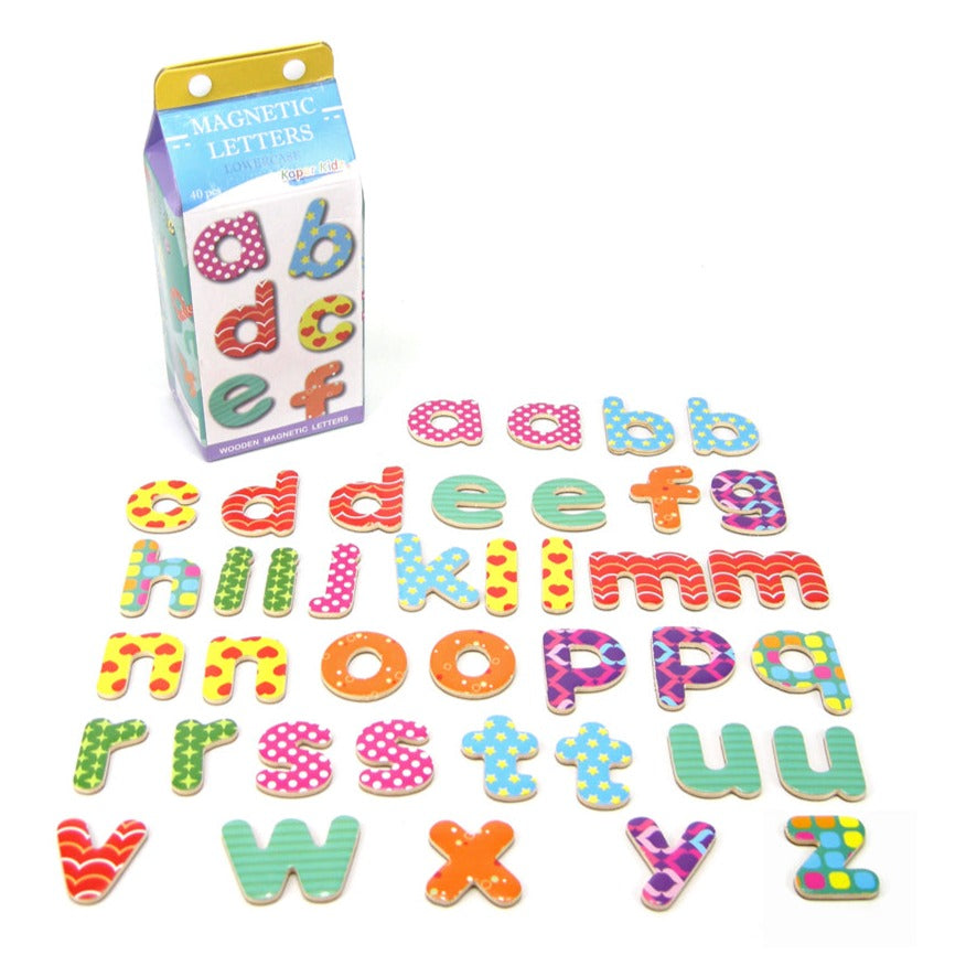 Magnetic Lowercase Letters In Milk Carton