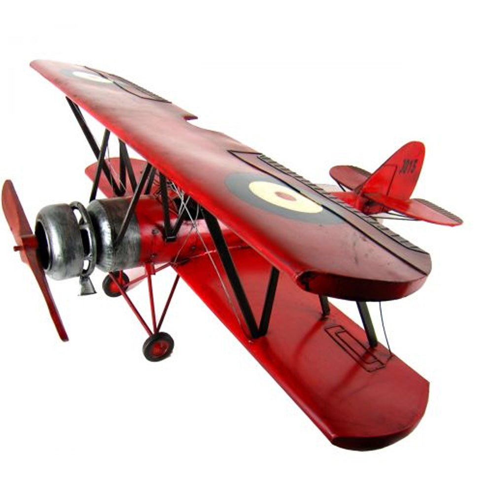 1930s The Avro 621 Tutor Biplane Metal Decor 94cms