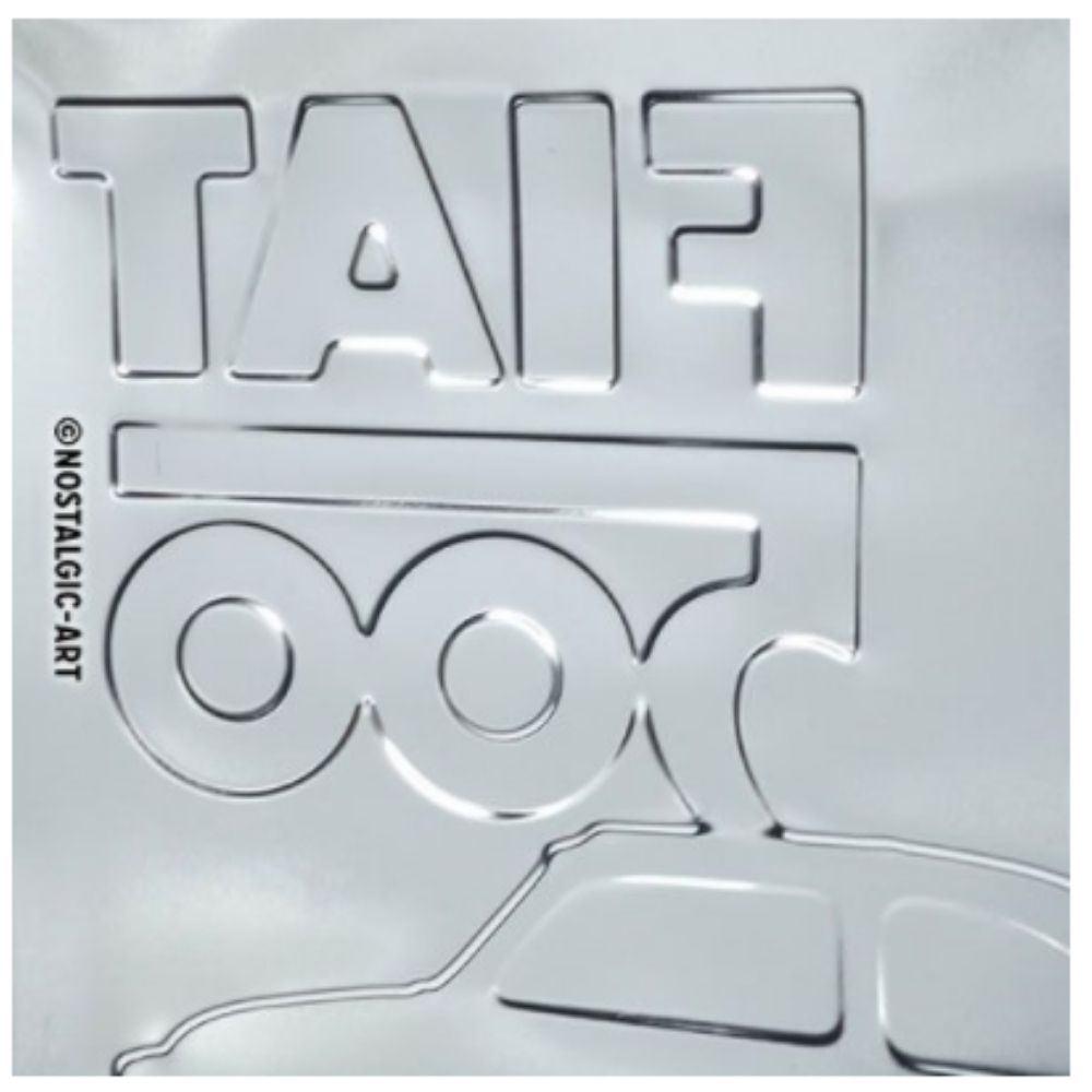 Fiat 500 Red Car Metal Sign