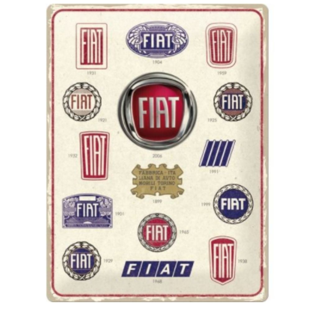 Fiat Logo Evolution Metal Sign