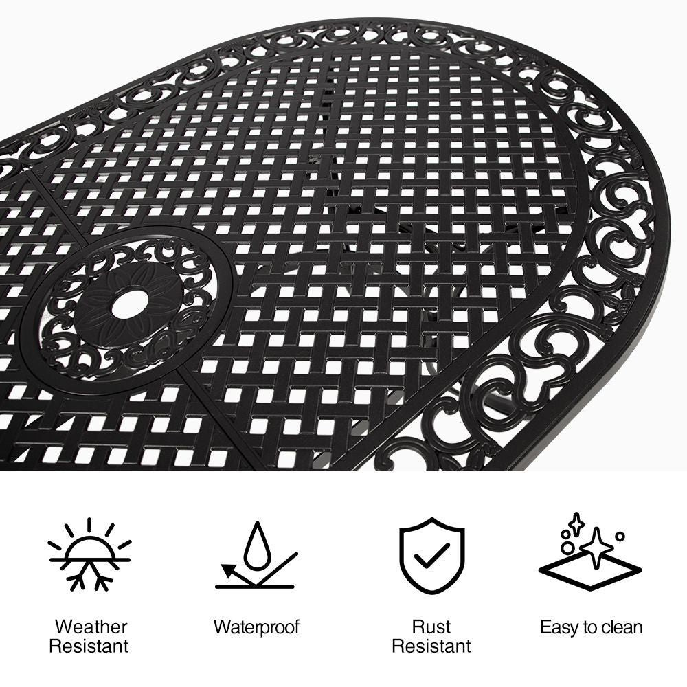 6 Seater Oval Island Breeze Outdoor Dining Set