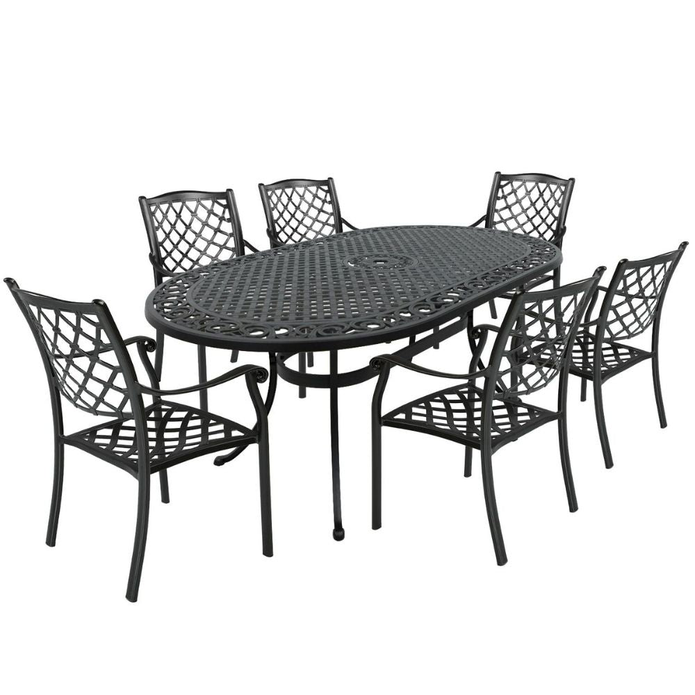 6 Seater Oval Island Breeze Outdoor Dining Set