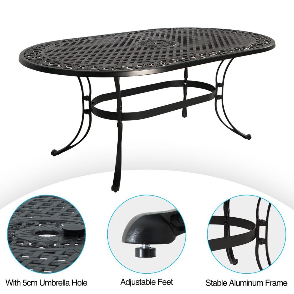 Island Breeze Cast Aluminium Oval Outdoor Dining Table
