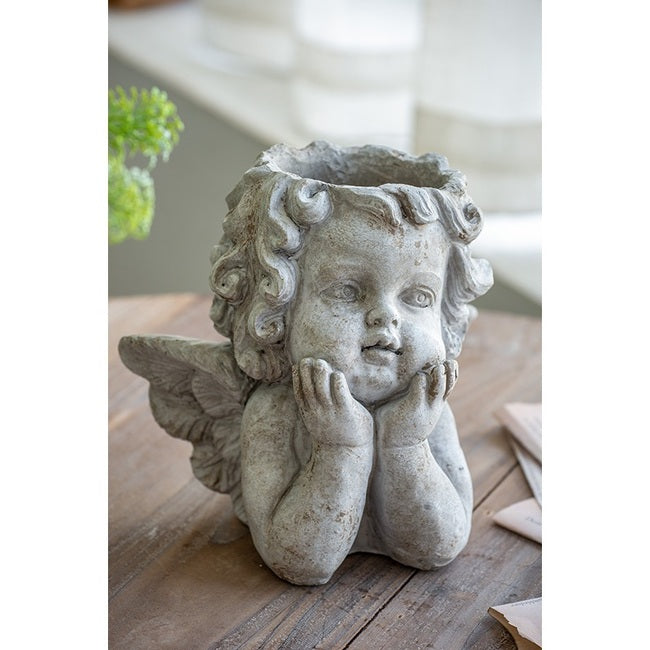 Angel Outdoor Cement Planter