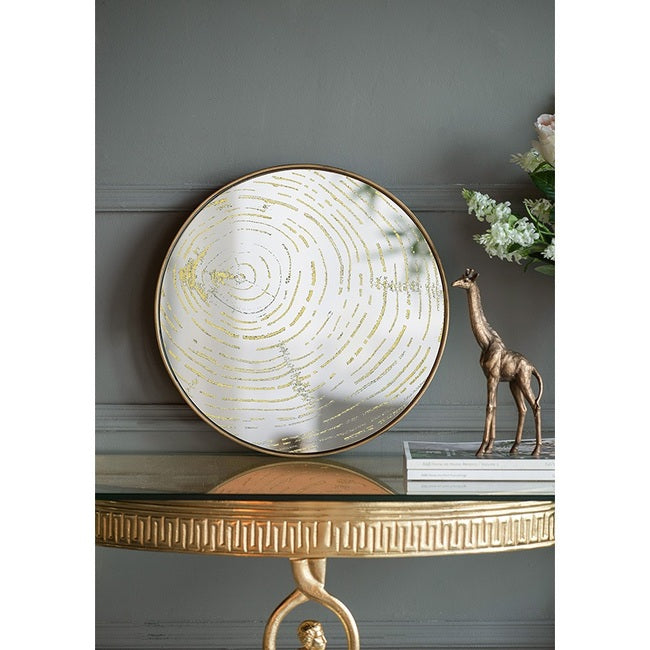 Black & Gold Mirror Round Tray