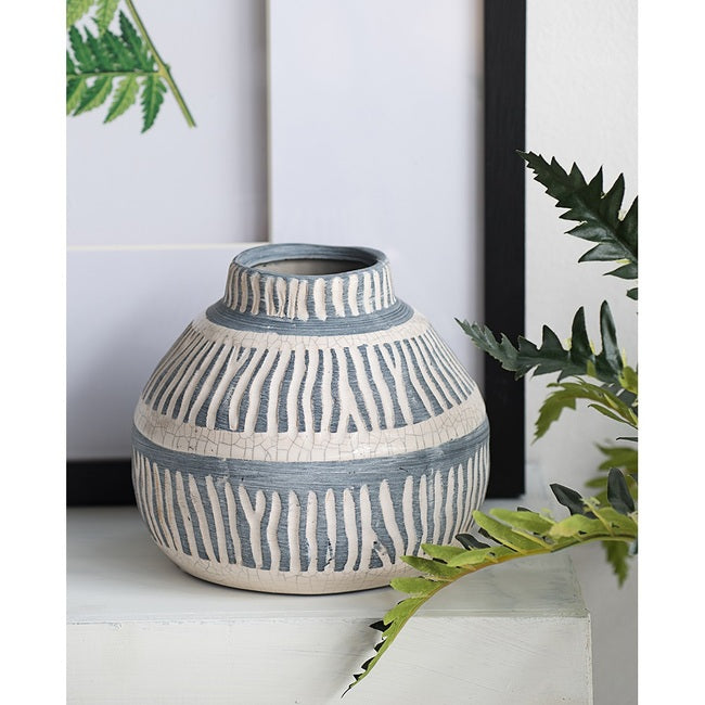 Cream & Grey Ceramic Vase (Choose from 3 sizes)