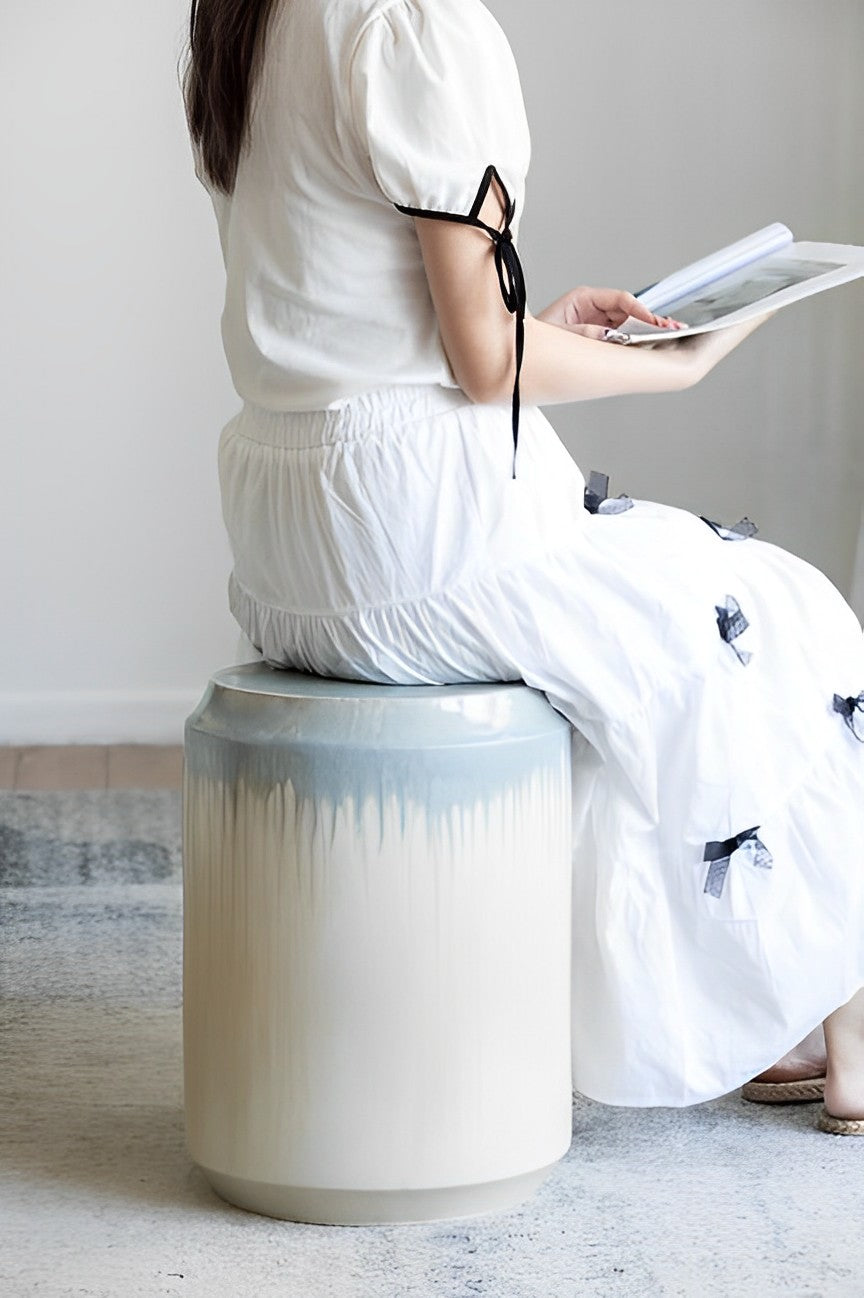 Florence Reactive Glaze Ceramic Stool