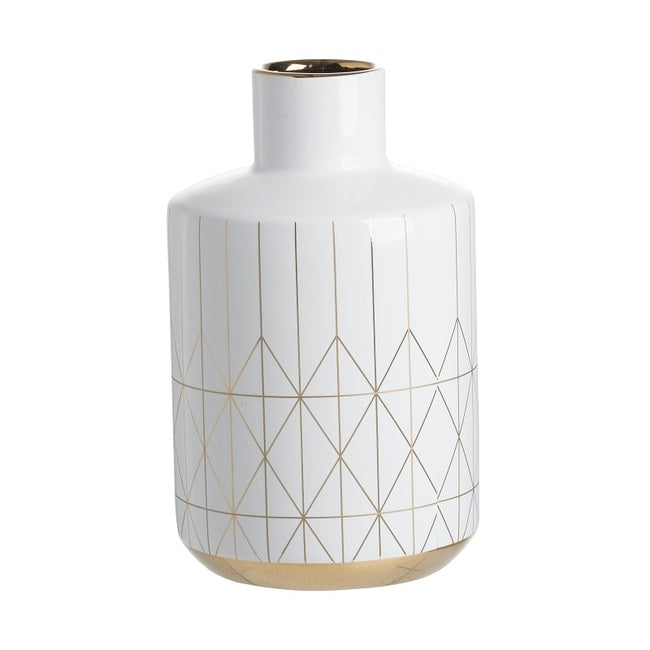 Geo Patterned Ceramic Vase (2 Sizes to Choose)