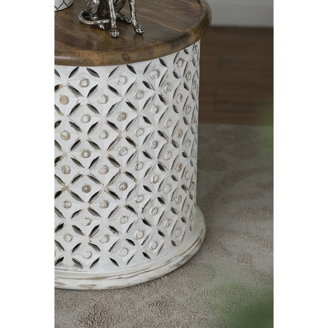 Intricate Cutwork Set of 2 Side Tables