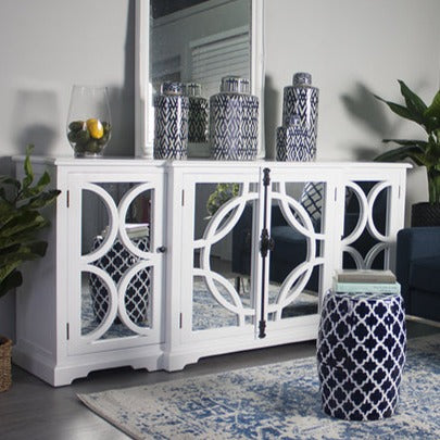 Byron Mirror Backed Sideboard 4 Doors Buffet
