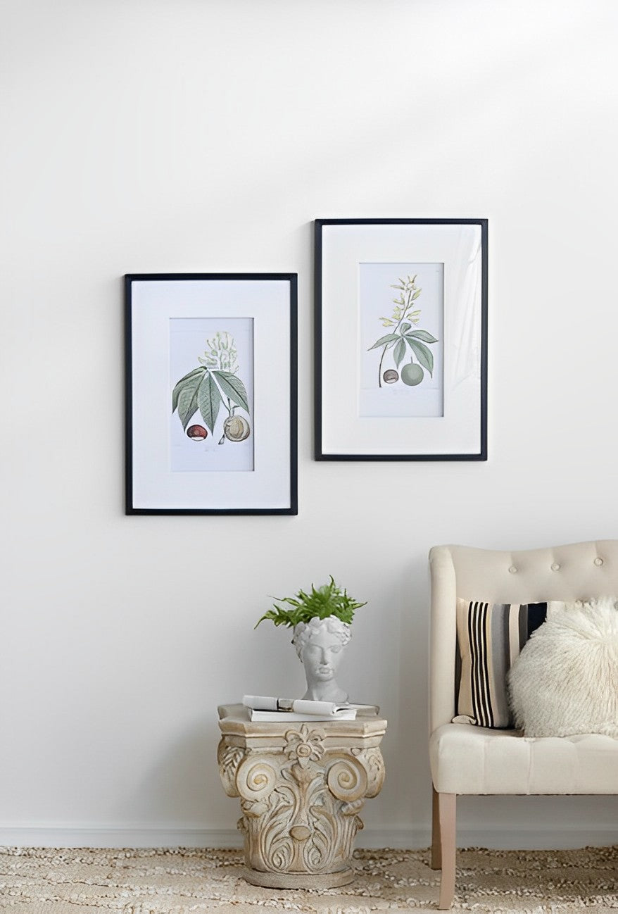 Flowers & Fruit With Leaves set of 2 Wall Art