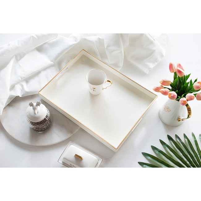 Mimosa White Rectangle Tray
