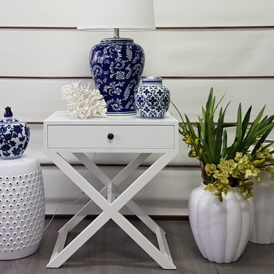 Nantucket Crossed Reclaimed Wooden Bedside Table