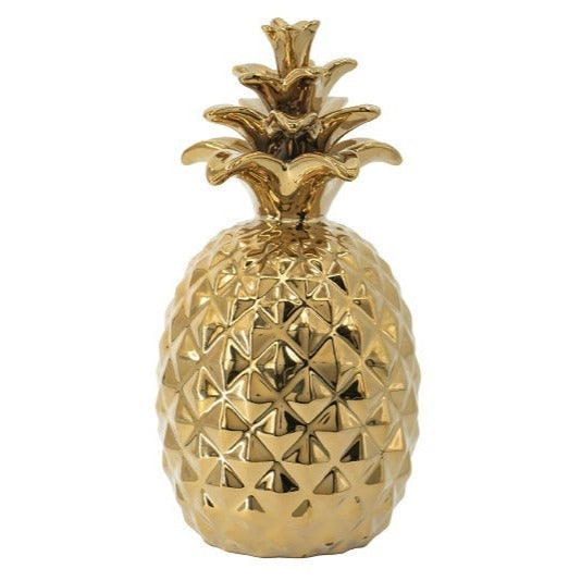 Golden Pineapple Ceramic Ornament (Choose from 2 Sizes)