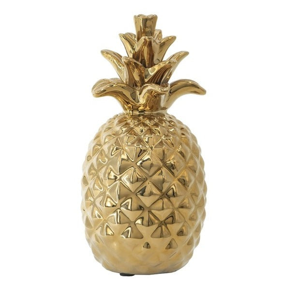 Golden Pineapple Ceramic Ornament (Choose from 2 Sizes)