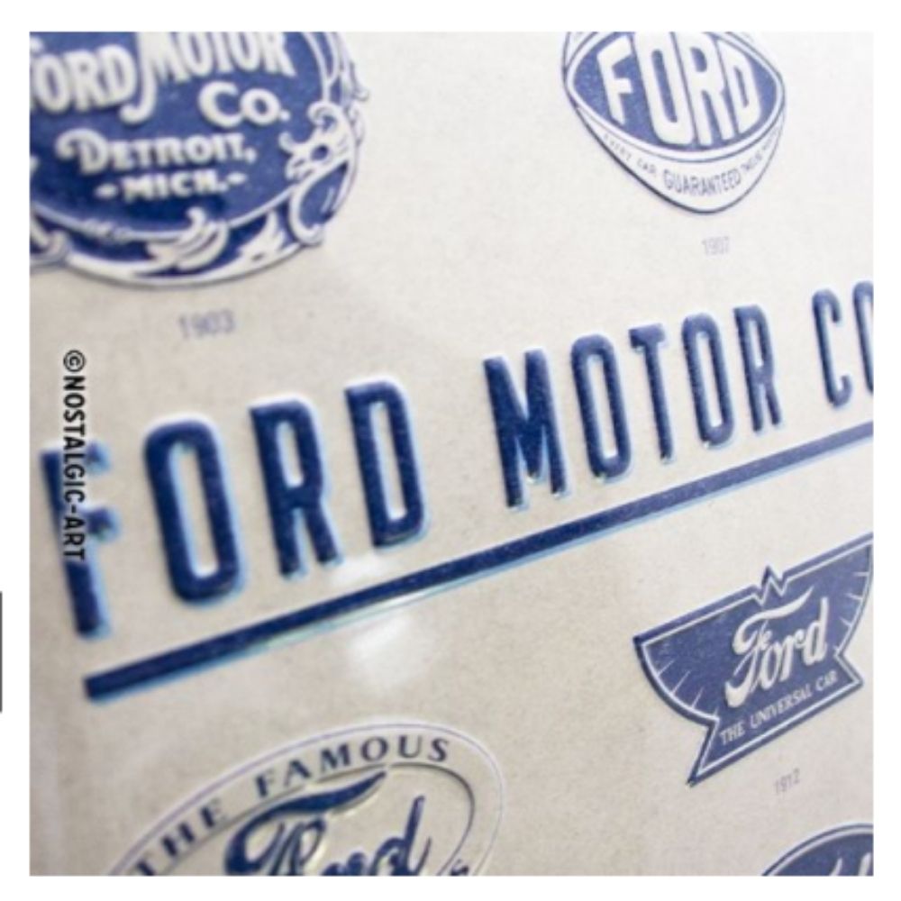 Ford Motor Company Logo Evolution Metal Sign