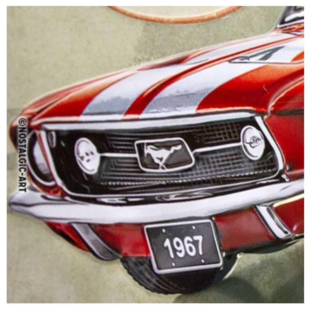 Ford Mustang Red 1967 GT Metal Sign