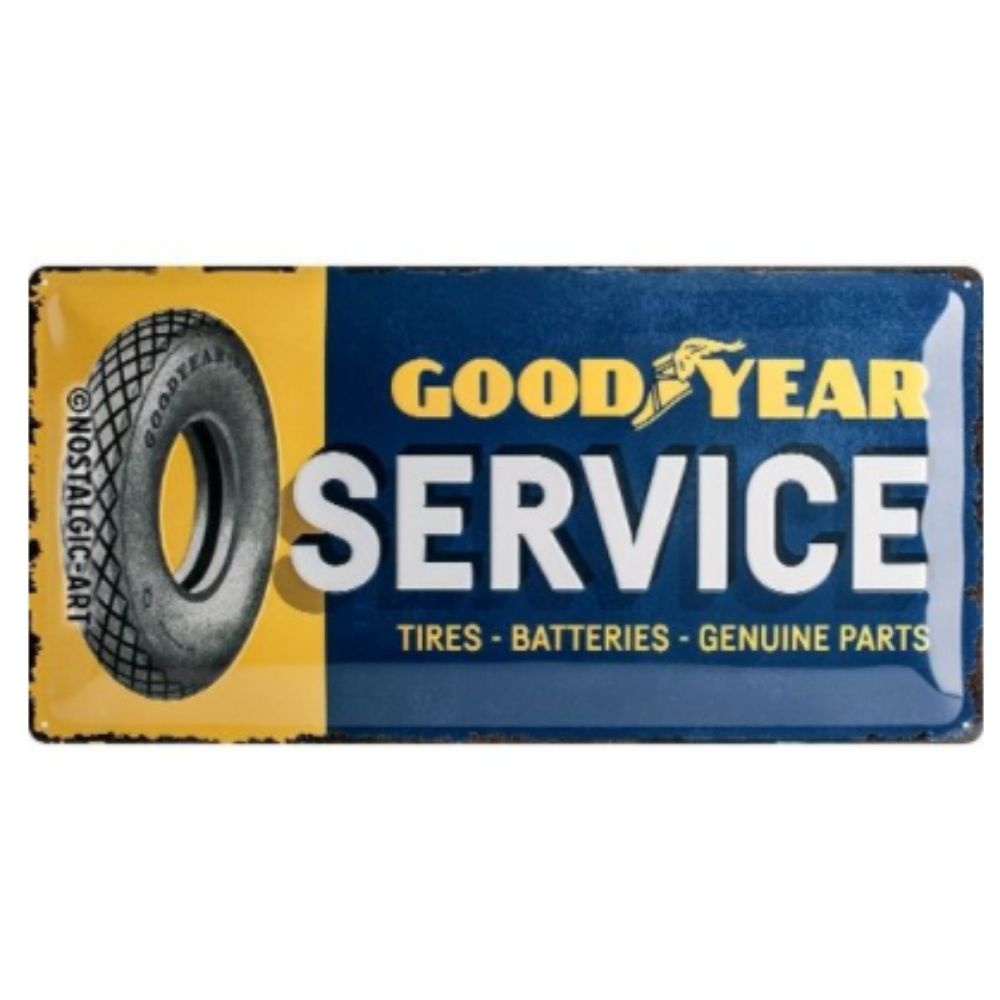 Goodyear Service Long Metal Sign