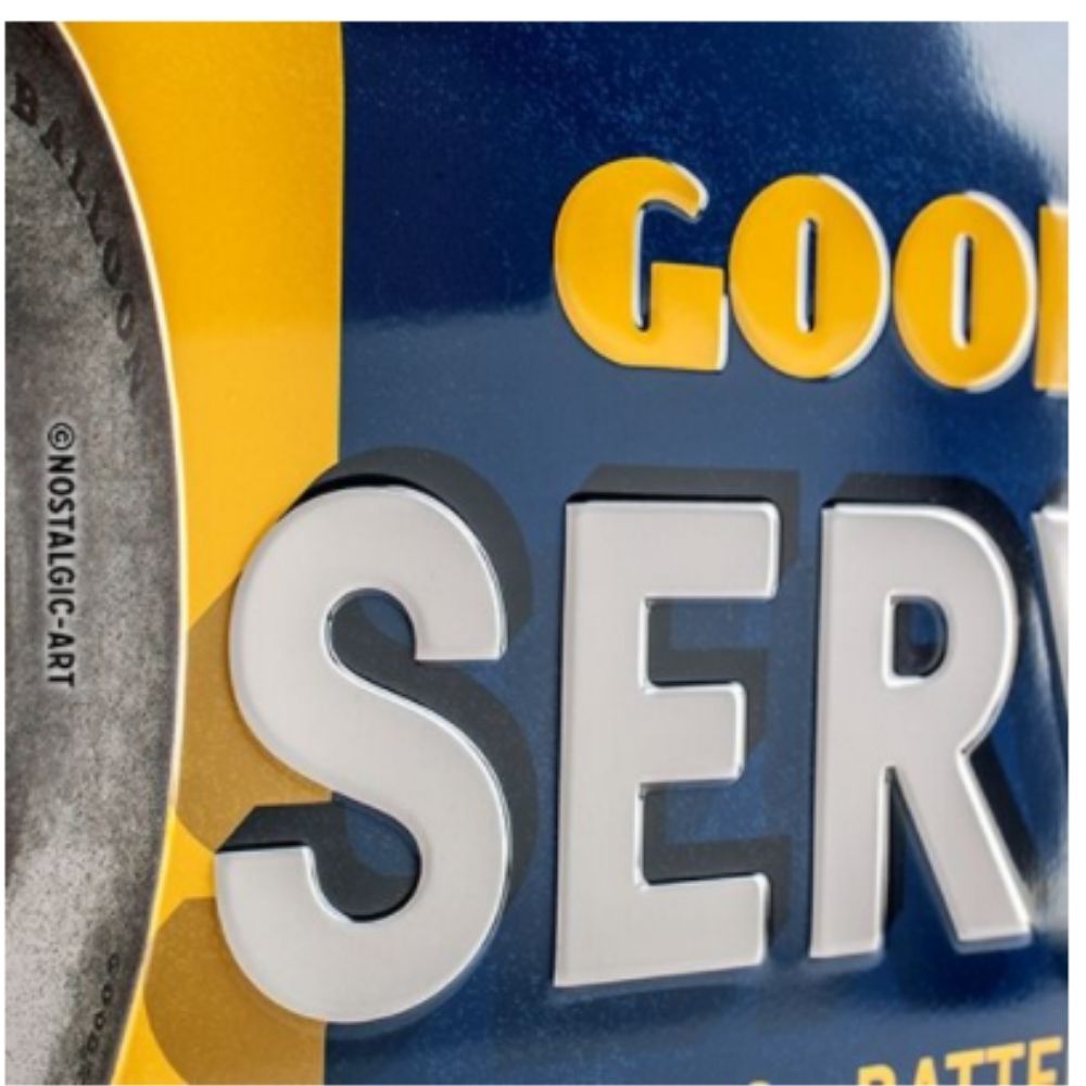 Goodyear Service Long Metal Sign