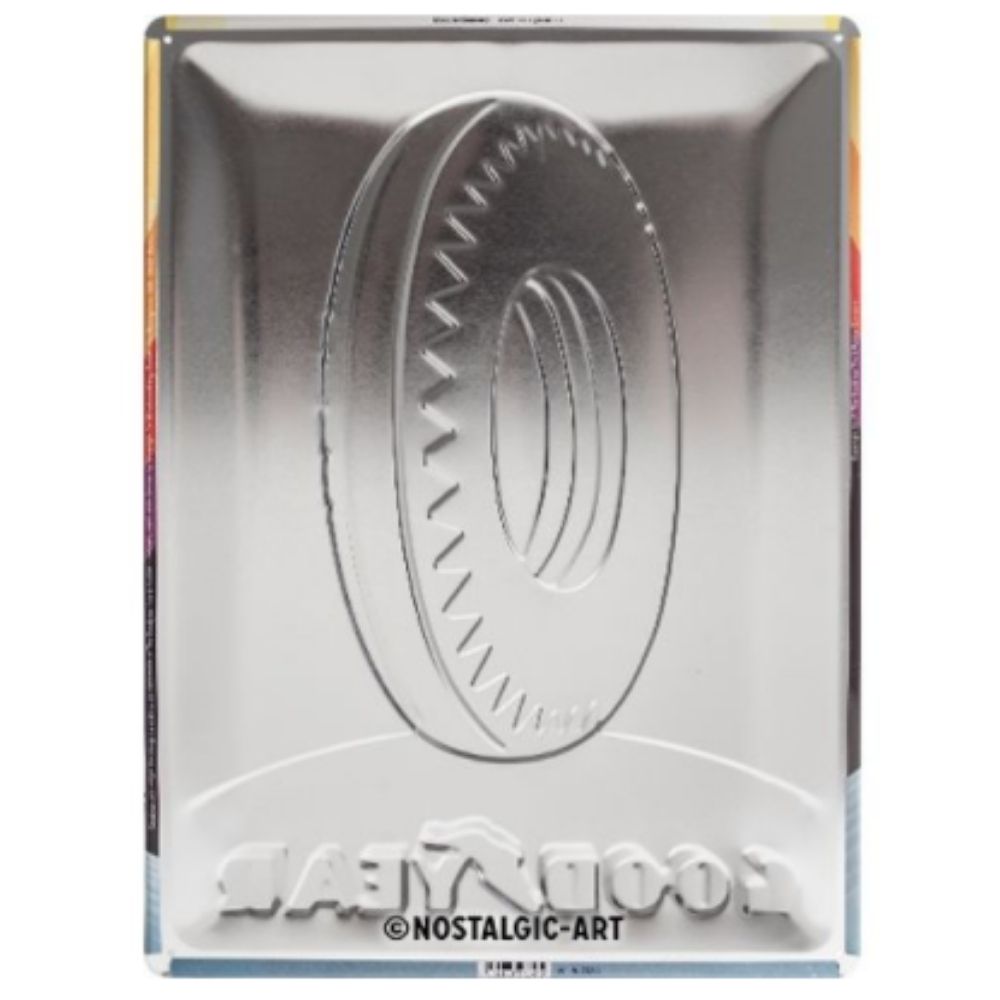 Goodyear Wheel Rainbow Metal Sign